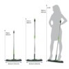 Microfiber flat mop with 360-degree rotating head, telescopic handle, multi-color.