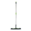 Flat mop for wet and dry use, microfiber, with rotating head and telescopic handle.