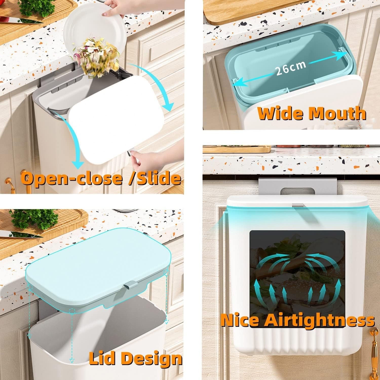 Stylish Plastic Kitchen Dustbin (1 Pc) - Image 9