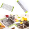 Roll-up dish rack for sink, foldable and compact design