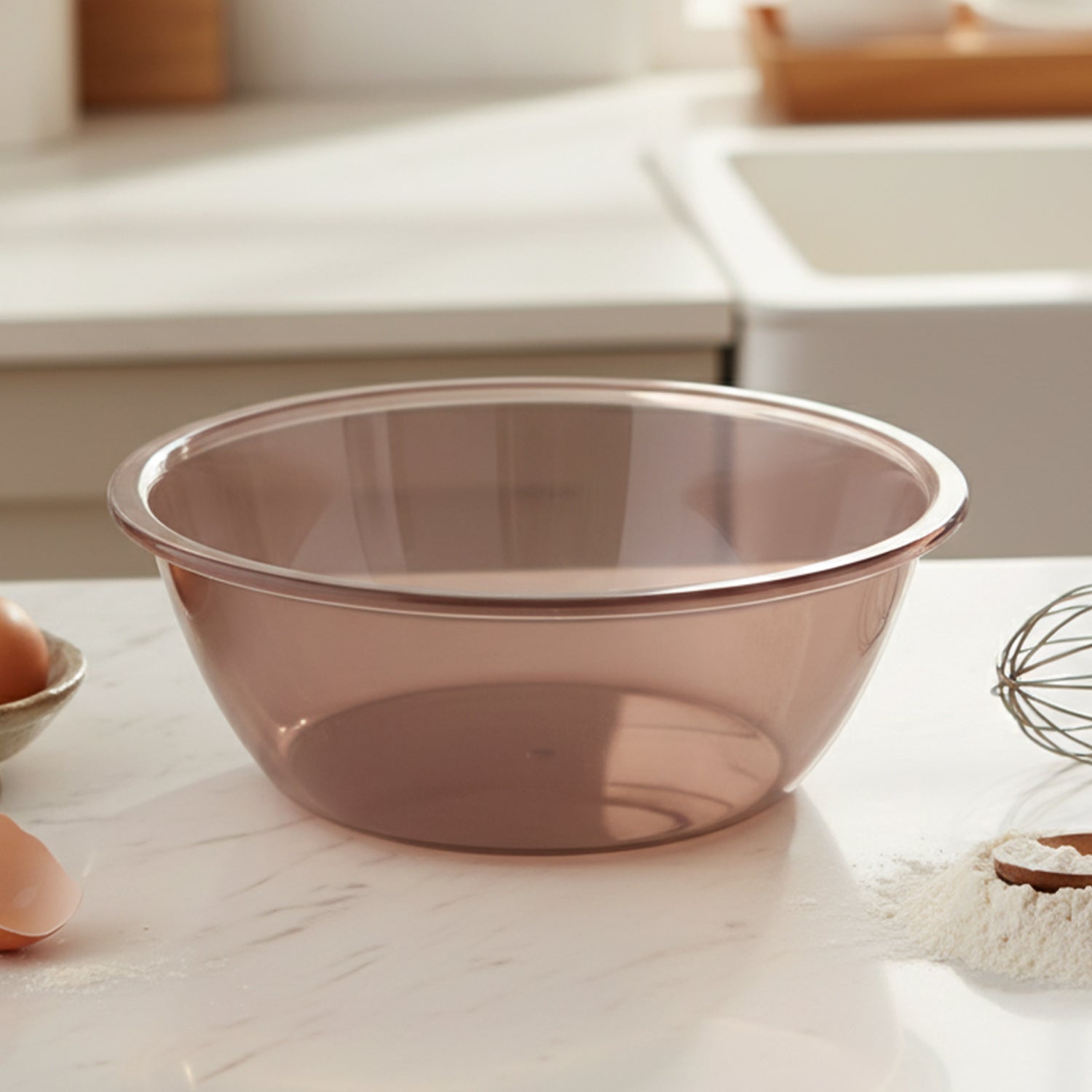 Transparent Multipurpose Mixing and Serving Bowl (25 x 25 cm, 1 Pc) - Image 8